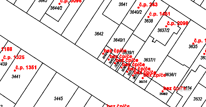 Praha 9 99530589 na parcele st. 3640/4 v KÚ Strašnice, Katastrální mapa