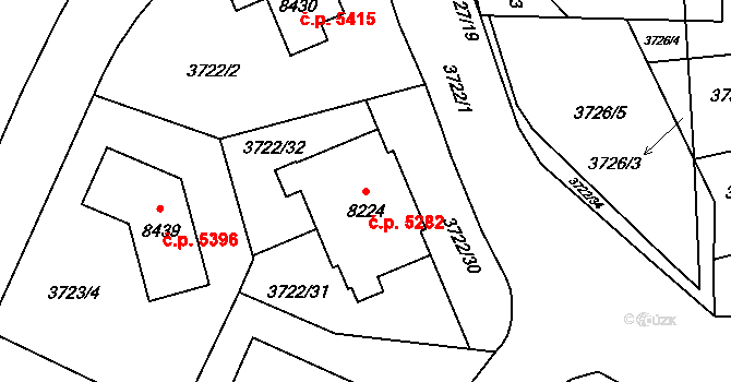 Zlín 5282 na parcele st. 8224 v KÚ Zlín, Katastrální mapa