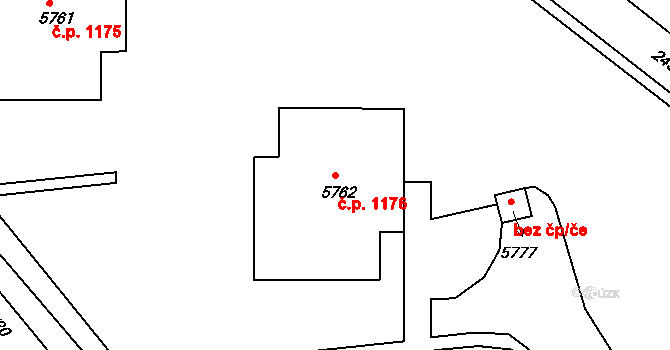 Chrudim IV 1176, Chrudim na parcele st. 5762 v KÚ Chrudim, Katastrální mapa