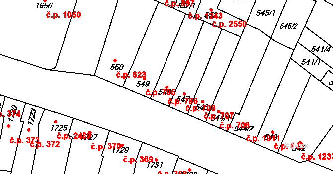 Líšeň 786, Brno na parcele st. 548 v KÚ Líšeň, Katastrální mapa