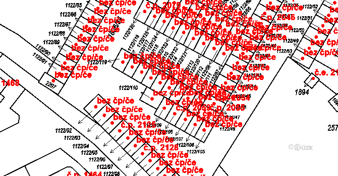 Uničov 2067 na parcele st. 1122/114 v KÚ Uničov, Katastrální mapa