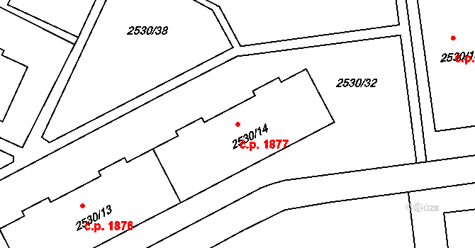 Předměstí 1877, Litoměřice na parcele st. 2530/14 v KÚ Litoměřice, Katastrální mapa