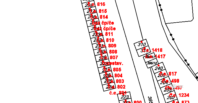 Alexovice 807, Ivančice na parcele st. 230 v KÚ Alexovice, Katastrální mapa