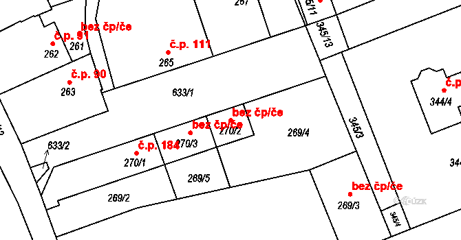 Slavětín 40041590 na parcele st. 270/2 v KÚ Slavětín nad Ohří, Katastrální mapa