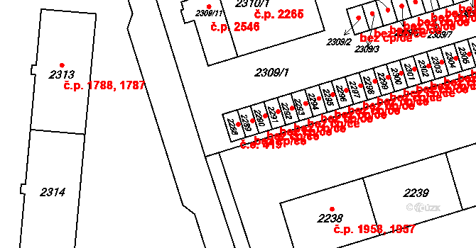 Šternberk 419 na parcele st. 2288 v KÚ Šternberk, Katastrální mapa