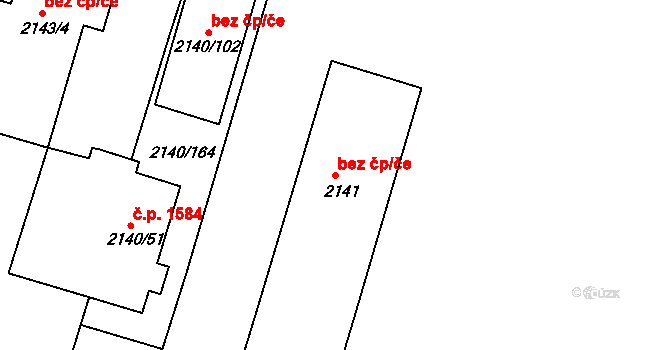 Ústí nad Labem 41829590 na parcele st. 2141 v KÚ Střekov, Katastrální mapa