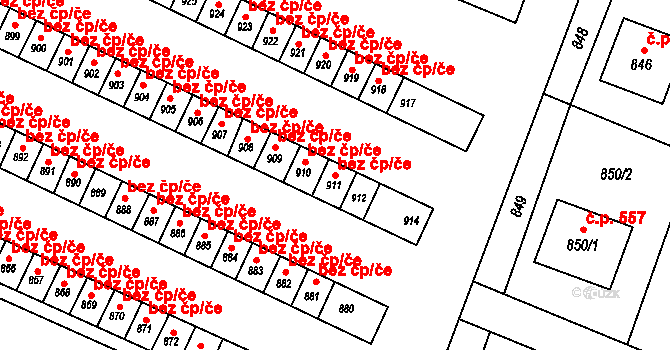 Horní Benešov 43009590 na parcele st. 911 v KÚ Horní Benešov, Katastrální mapa