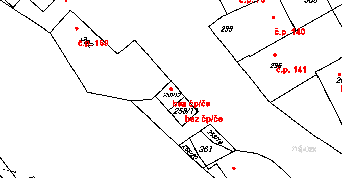 Syrovín 44589590 na parcele st. 258/12 v KÚ Syrovín, Katastrální mapa