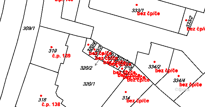 Krnov 45619590 na parcele st. 320/2 v KÚ Krnov-Horní Předměstí, Katastrální mapa