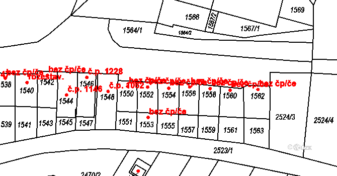 Valtice 47297590 na parcele st. 1554 v KÚ Valtice, Katastrální mapa