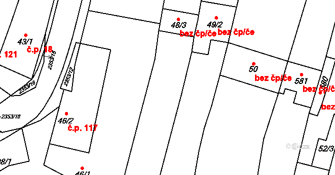 Suchá Loz 129 na parcele st. 48/1 v KÚ Suchá Loz, Katastrální mapa
