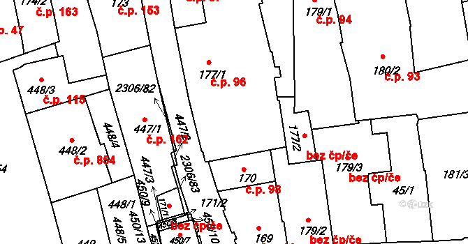 Beroun-Centrum 96, Beroun na parcele st. 177/1 v KÚ Beroun, Katastrální mapa