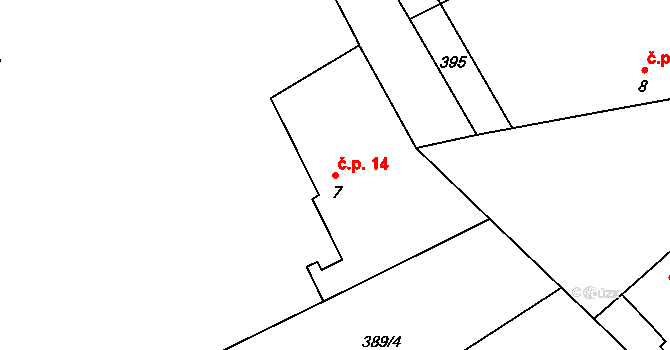 Chramostek 14, Lužec nad Vltavou na parcele st. 7 v KÚ Chramostek, Katastrální mapa