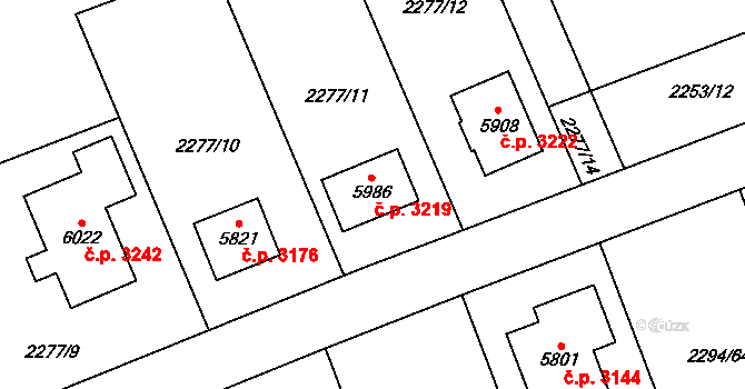 Dvůr Králové nad Labem 3219 na parcele st. 5986 v KÚ Dvůr Králové nad Labem, Katastrální mapa