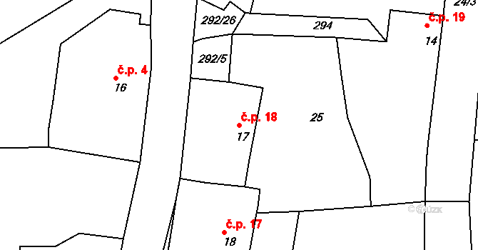 Rašovice 18, Týniště nad Orlicí na parcele st. 17 v KÚ Rašovice u Týniště nad Orlicí, Katastrální mapa