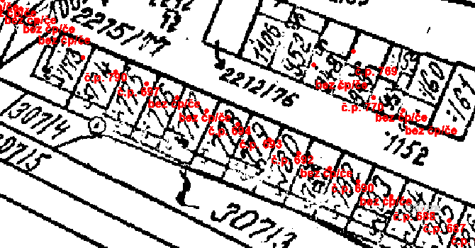 Tvrdonice 693 na parcele st. 778 v KÚ Tvrdonice, Katastrální mapa
