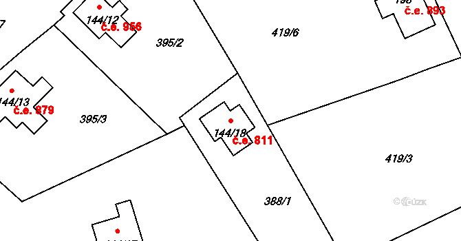 Josefův Důl 811 na parcele st. 144/18 v KÚ Josefův Důl u Jablonce nad Nisou, Katastrální mapa