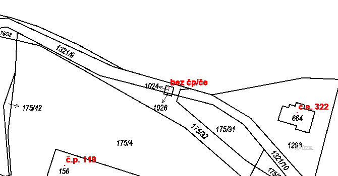 Čisovice 120963591 na parcele st. 1024 v KÚ Čisovice, Katastrální mapa