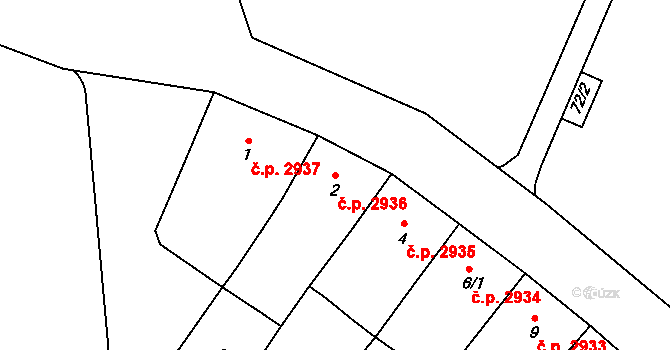 Helenín 2936, Jihlava na parcele st. 2/1 v KÚ Helenín, Katastrální mapa