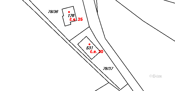 Bořanovice 26, Katastrální mapa