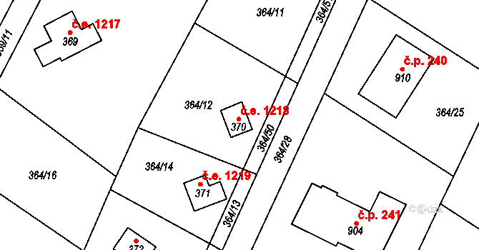 Ládví 1218, Kamenice na parcele st. 370 v KÚ Ládví, Katastrální mapa
