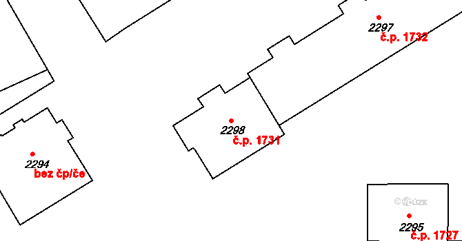Brandýs nad Labem 1731, Brandýs nad Labem-Stará Boleslav na parcele st. 2298 v KÚ Brandýs nad Labem, Katastrální mapa