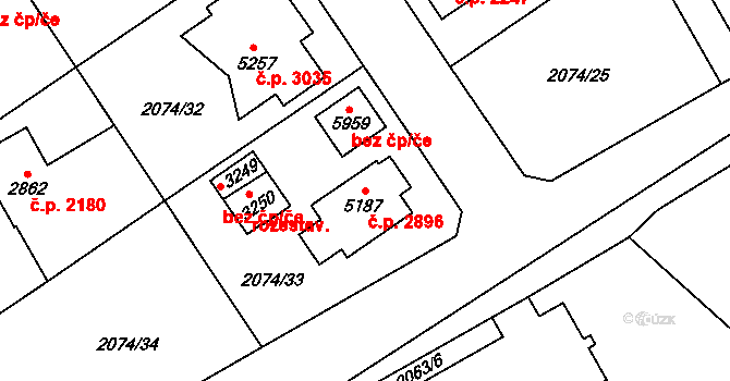 Dvůr Králové nad Labem 2896 na parcele st. 5187 v KÚ Dvůr Králové nad Labem, Katastrální mapa