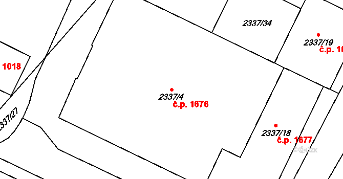 Chotěboř 1676 na parcele st. 2337/4 v KÚ Chotěboř, Katastrální mapa