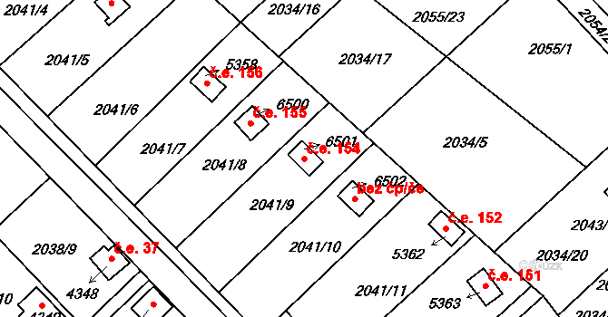 Chrudim II 154, Chrudim na parcele st. 6501 v KÚ Chrudim, Katastrální mapa