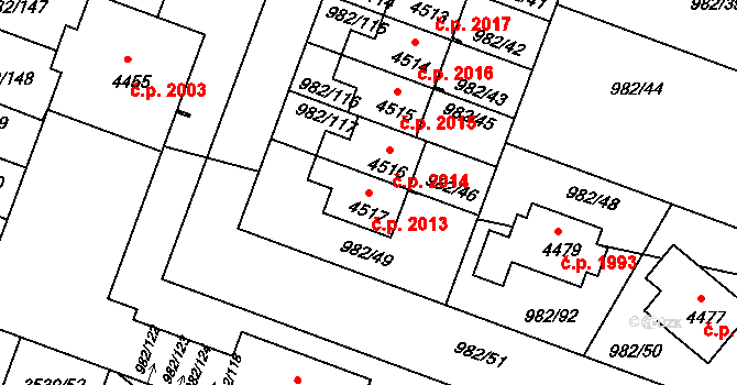 Čelákovice 2013 na parcele st. 4517 v KÚ Čelákovice, Katastrální mapa