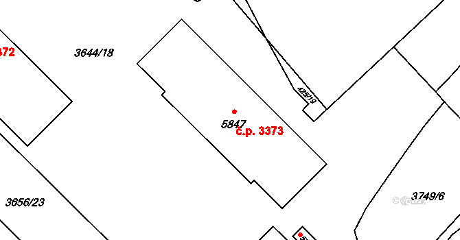 Břeclav 3373 na parcele st. 5847 v KÚ Břeclav, Katastrální mapa