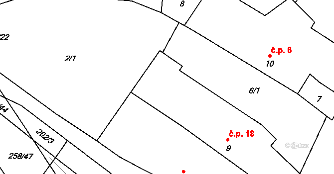 Broumovice 18, Neustupov na parcele st. 9 v KÚ Broumovice, Katastrální mapa