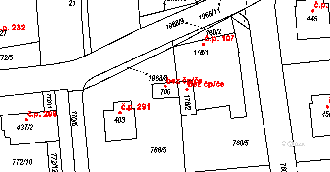 Zlín 41215591 na parcele st. 700 v KÚ Louky nad Dřevnicí, Katastrální mapa