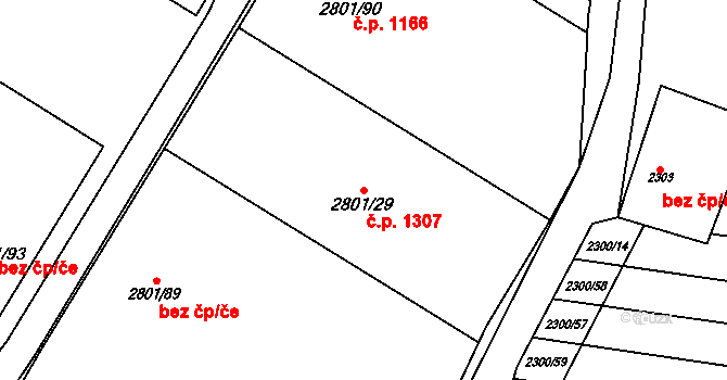 Svatobořice 1307, Svatobořice-Mistřín na parcele st. 2801/29 v KÚ Svatobořice, Katastrální mapa