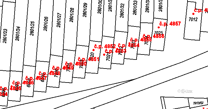 Zlín 4853 na parcele st. 7021 v KÚ Zlín, Katastrální mapa