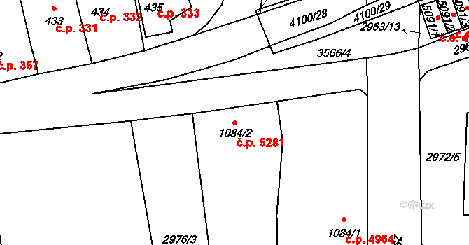 Zlín 5281 na parcele st. 1084/2 v KÚ Zlín, Katastrální mapa