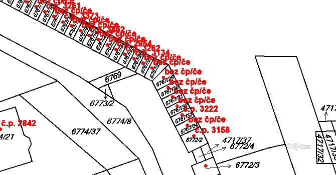 Přerov 43203591 na parcele st. 6767/30 v KÚ Přerov, Katastrální mapa