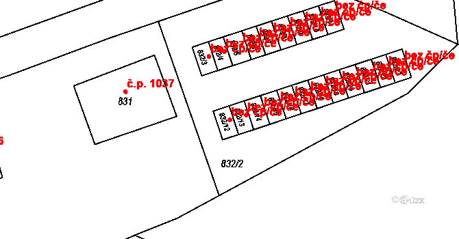 Stonava 44010591 na parcele st. 832/12 v KÚ Stonava, Katastrální mapa