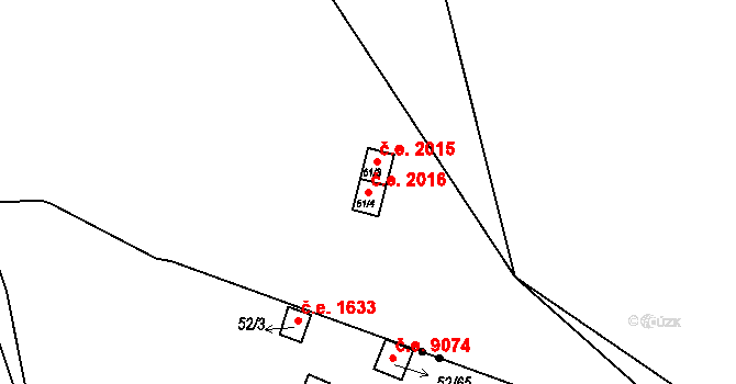 Prunéřov 2016, Kadaň na parcele st. 61/4 v KÚ Prunéřov, Katastrální mapa