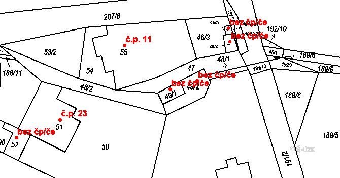 Cikháj 47074591 na parcele st. 49/1 v KÚ Cikháj, Katastrální mapa