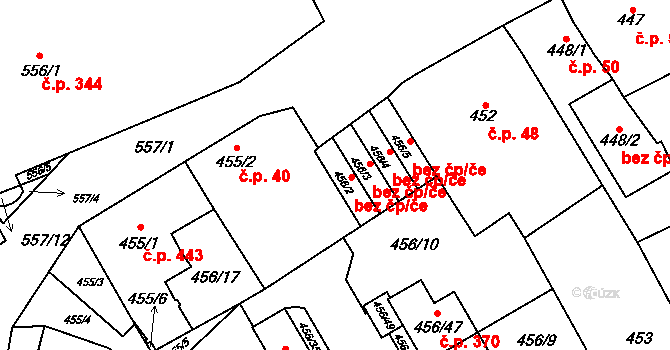 Znojmo 47479591 na parcele st. 456/2 v KÚ Oblekovice, Katastrální mapa