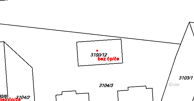 Holešov 47589591 na parcele st. 3100/12 v KÚ Holešov, Katastrální mapa