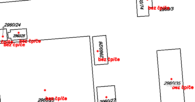 Příbram 48648591 na parcele st. 2960/26 v KÚ Příbram, Katastrální mapa