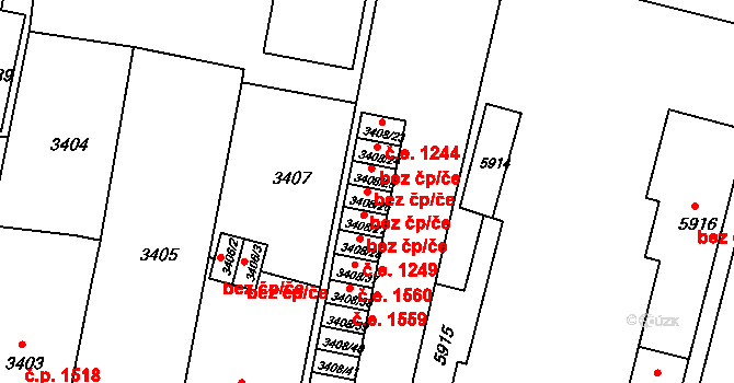 Česká Lípa 48790591 na parcele st. 3408/26 v KÚ Česká Lípa, Katastrální mapa