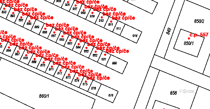 Horní Benešov 49449591 na parcele st. 881 v KÚ Horní Benešov, Katastrální mapa