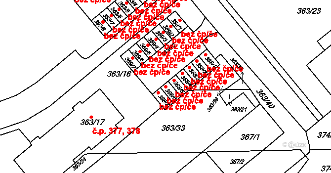 Rousínov 49707591 na parcele st. 368/6 v KÚ Rousínov u Vyškova, Katastrální mapa