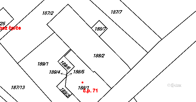 Jablonec nad Nisou 49918591 na parcele st. 188/2 v KÚ Lukášov, Katastrální mapa