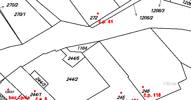Meclov 131 na parcele st. 245 v KÚ Meclov, Katastrální mapa