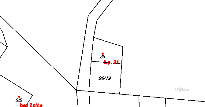 Vřesice 21, Sulíkov na parcele st. 29 v KÚ Vřesice, Katastrální mapa