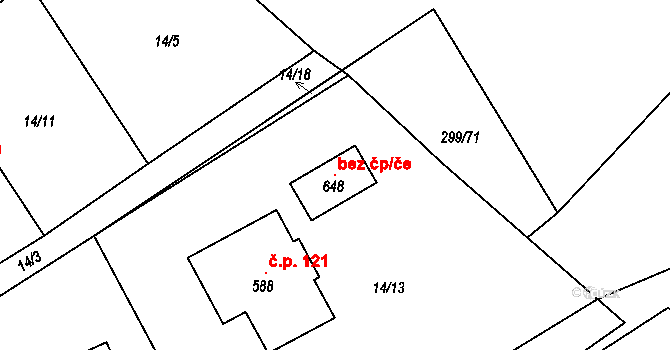 Černolice 115929592 na parcele st. 648 v KÚ Černolice, Katastrální mapa